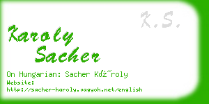 karoly sacher business card
